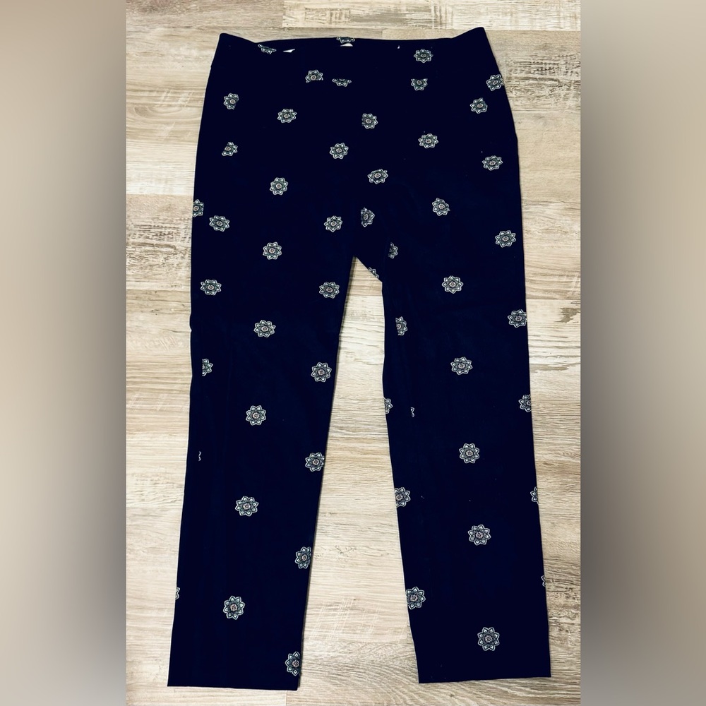 Loft dark blue trousers size 10 with floral print. new without tags.